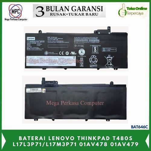 Baterai Lenovo Thinkpad T480S L17L3P71/L17M3P71/L17S3P71/L17M3P72 01AV478 01AV479 01AV480 SB10K97620