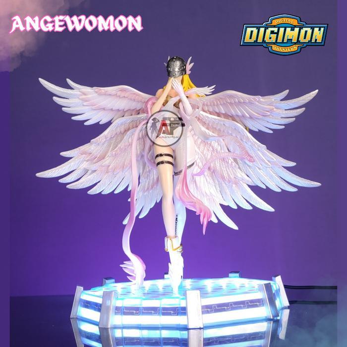 HOT SALE STATUE ACTION FIGURE DIGIMON ANGEMON & ANGEWOMON MOON STUDIO DESIGN RECAST WITH LED