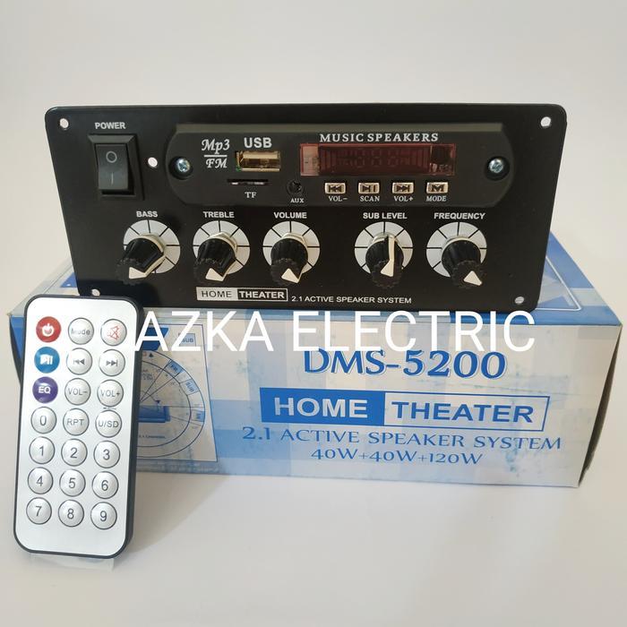 Kit Power Amplifier Speaker Aktif 2.1 Channel Mp3 Bluetooth Dms 5200 Terjamin