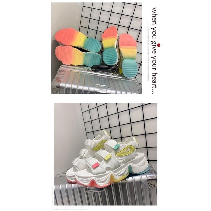 Sale Lokal - Axeline Sandal Wedges Wanita Korea Tristyle Platform Best Seller Cod #Sale