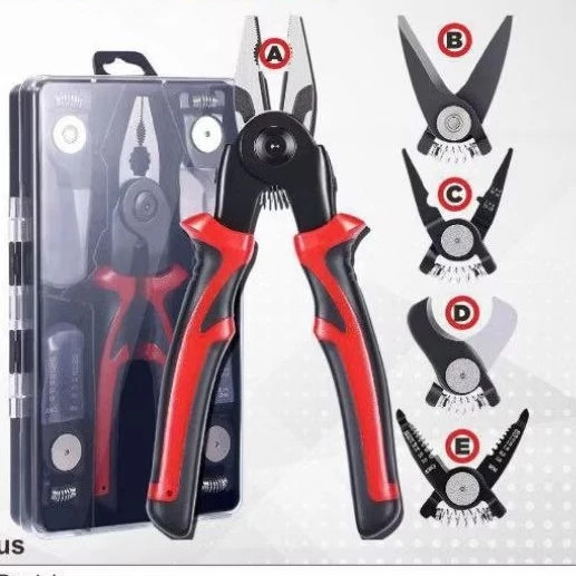 Tang Kombinasi Multifungsi 5in1 Kawachi TKM-05 Uk 7 Tang Pemotong Besi, Crimping, Capit, Potong Kabe