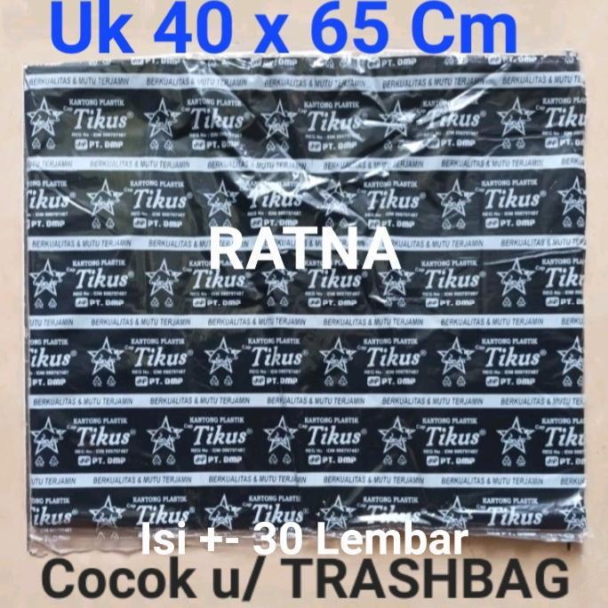 New KRESEK HITAM/ KANTONG PLASTIK SAMPAH JUMBO TEBAL Cap Tikus (40X65cm)