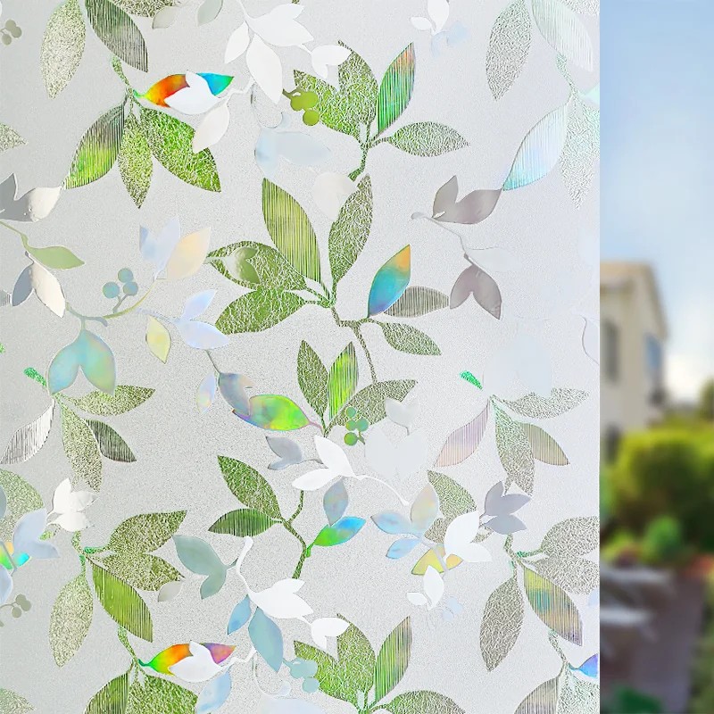 Window Privacy Film Static Window Clings Vinyl 3D Window Decals Window Stickers Rainbow Window Film