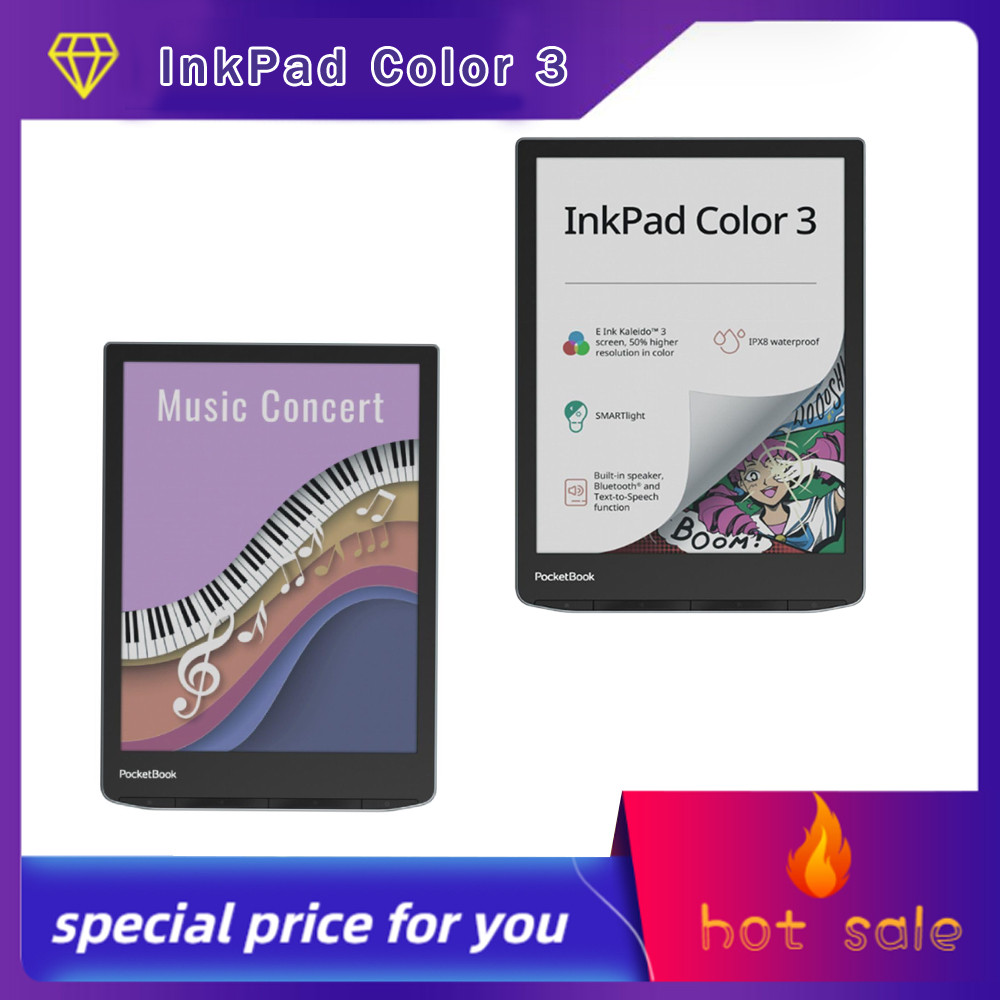PocketBook InkPad Color 3 E-Book Reader Eye-Friendly E-Reader for Comics SMARTlight Audiobooks &