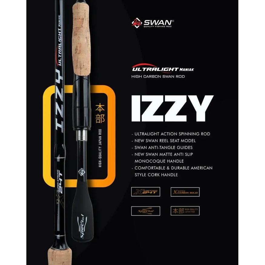 Ready SWAN Joran UL SWAN IZZY 198/210 Ultralight Maniak Series Fishing Rod dengan Reel Seat Model