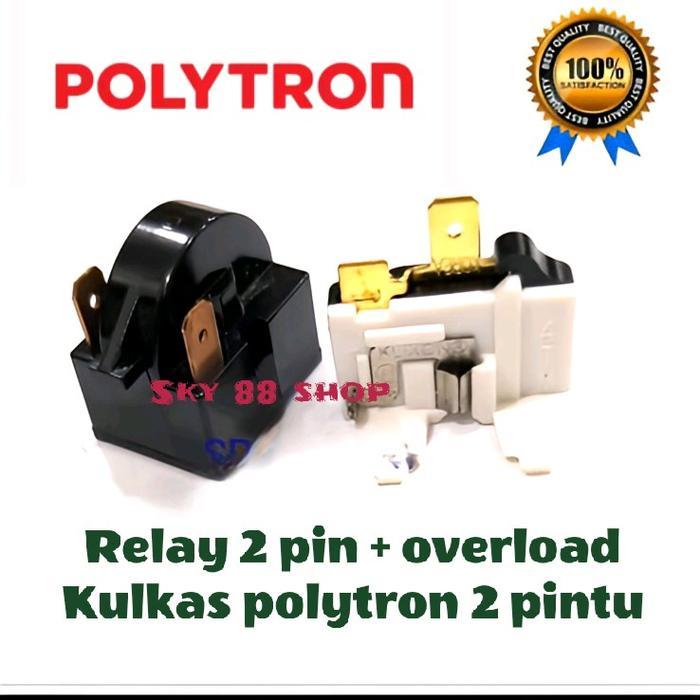 Relay 2 Pin + Overload Kulkas Polytron 2 Pintu