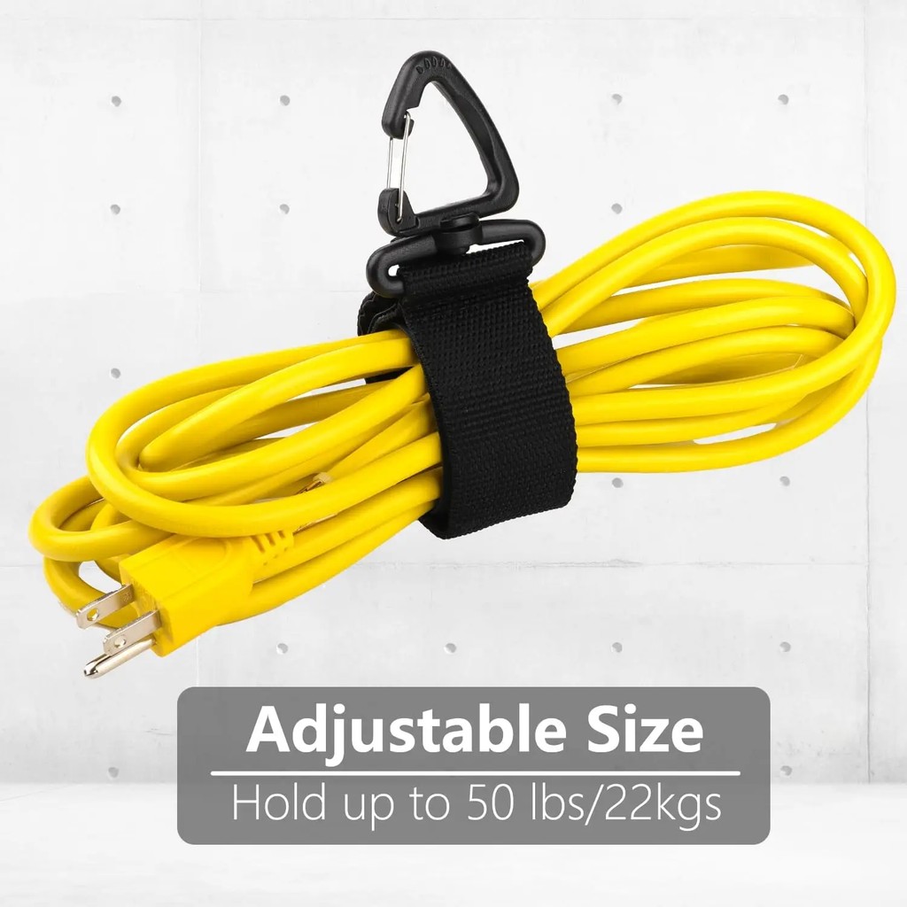Cord Organizer Holder with Rotate Buckle Wire Manager Power Cord Management Nylon Heavy Cord Storage