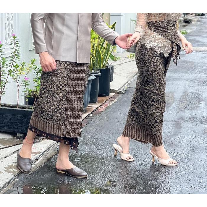 Premium Set Couple Batik Indigo Kamen Saput Selendang Set Couple Bali Set Couple Batik Original