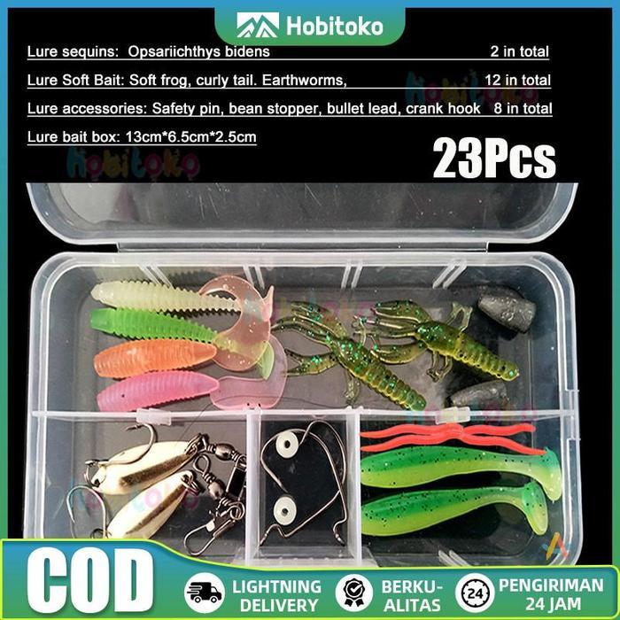 23Pcs Soft Lure 1set Soft Bait Fishing Lure Umpan Pancing Gabus Umpan Lembut Soft Lure Casting Umpan