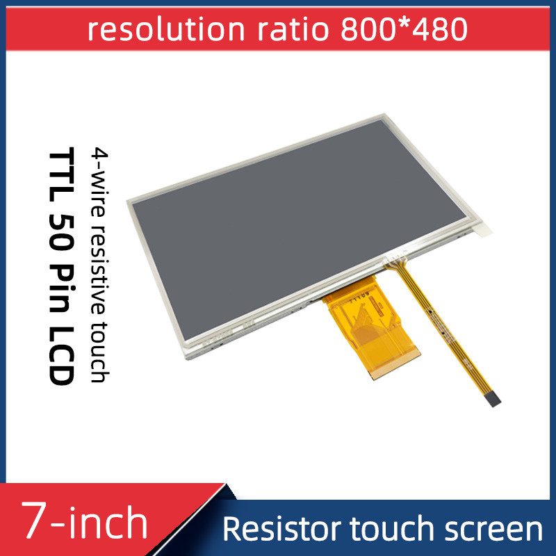 7-inch TTL 50P 800*480 Compatible with AT070TN90 LCD display screen 4-wire resistive touch display
