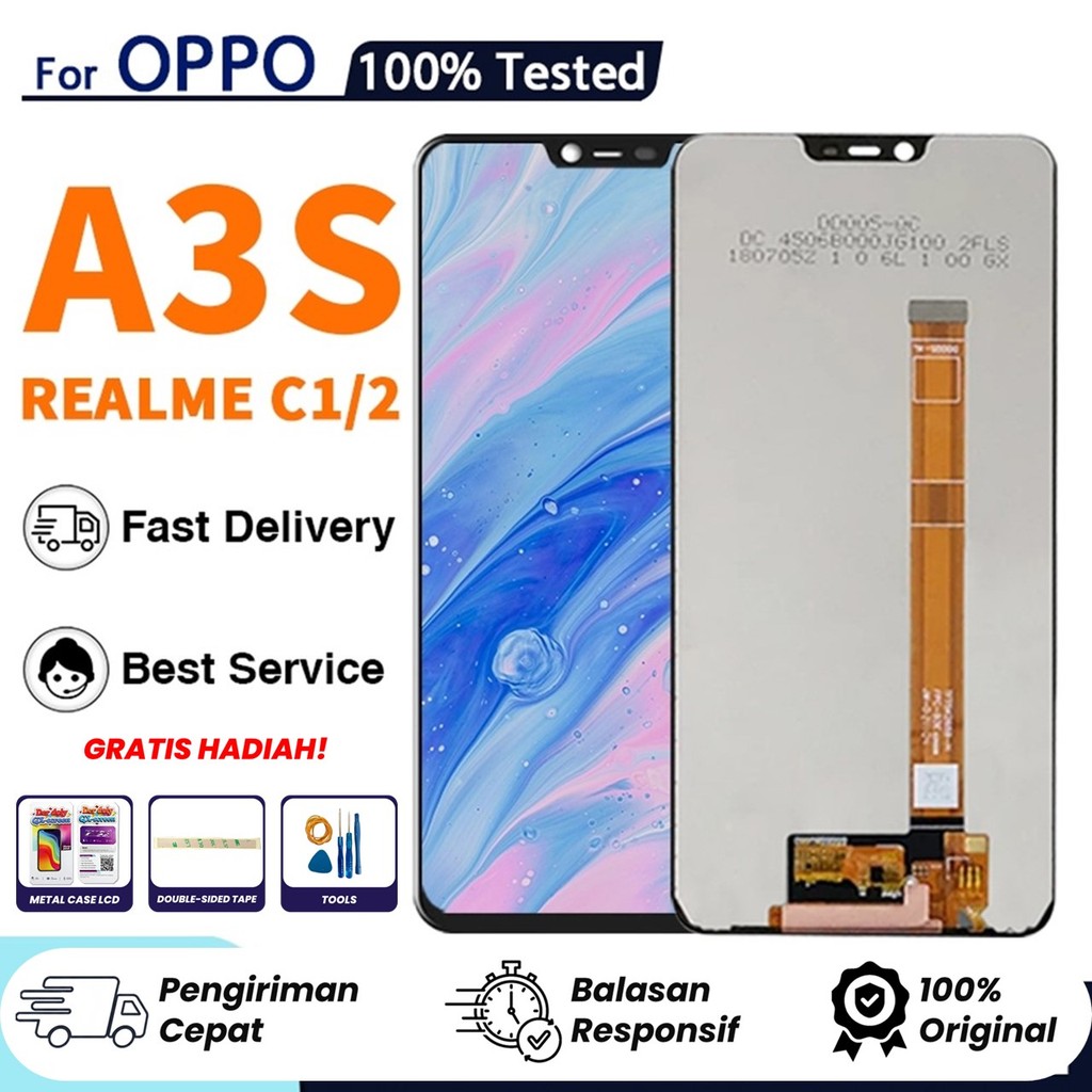 ORIGINAL LCD for OPPO A7,A5S,A12,A1K for REALME 2 / C1 FULLSET TOUCHSCREEN ORIGINAL 100% copotan