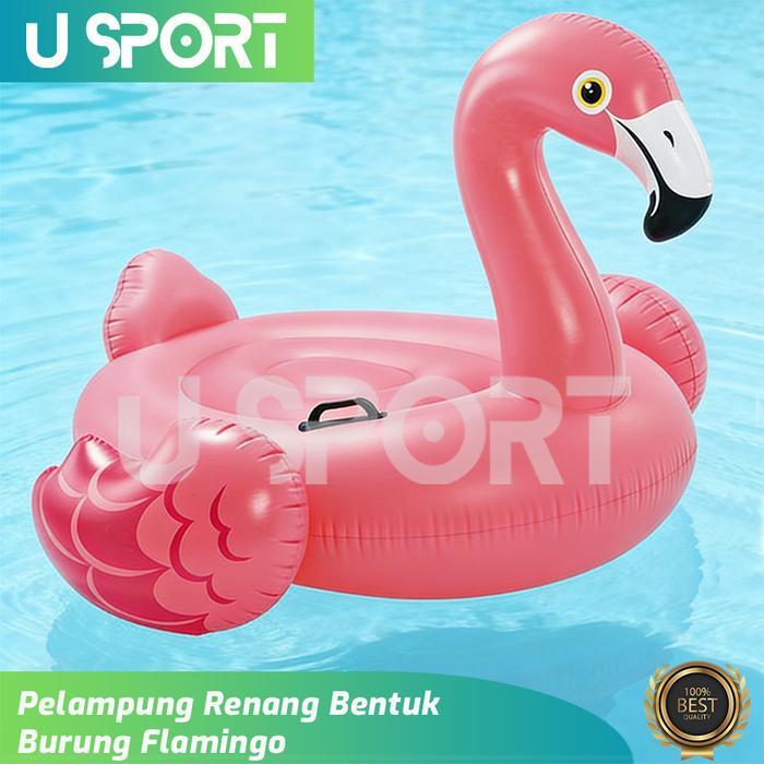Pelampung Renang Karakter Burung Flamingo Pink Ukuran Besar 178cm / Pelampung Kolam Renang Estetik