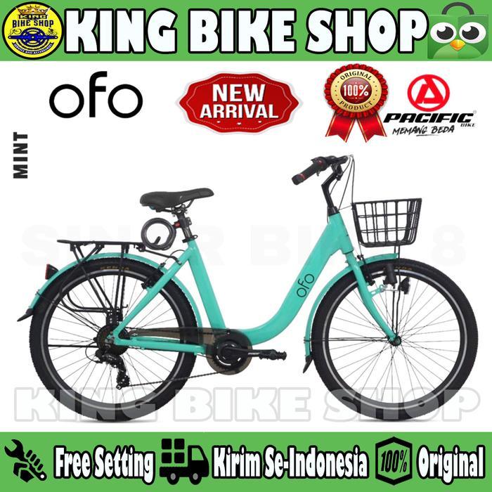 Sepeda Keranjang Dewasa PACIFIC OFO 7 Speed Urban City Bike - Mint