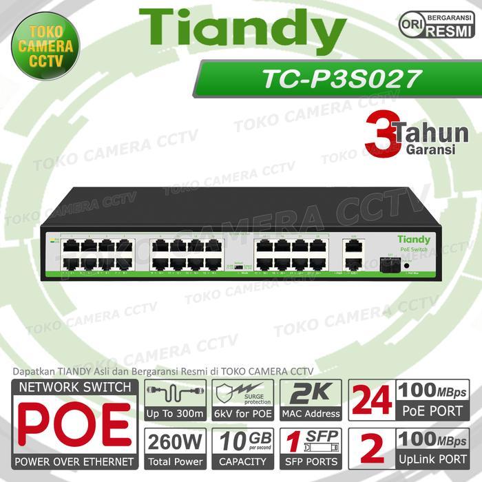 Terbaru Switch Poe Tiandy 24 Port Tc-P3S027 Poe Switch 24 Port