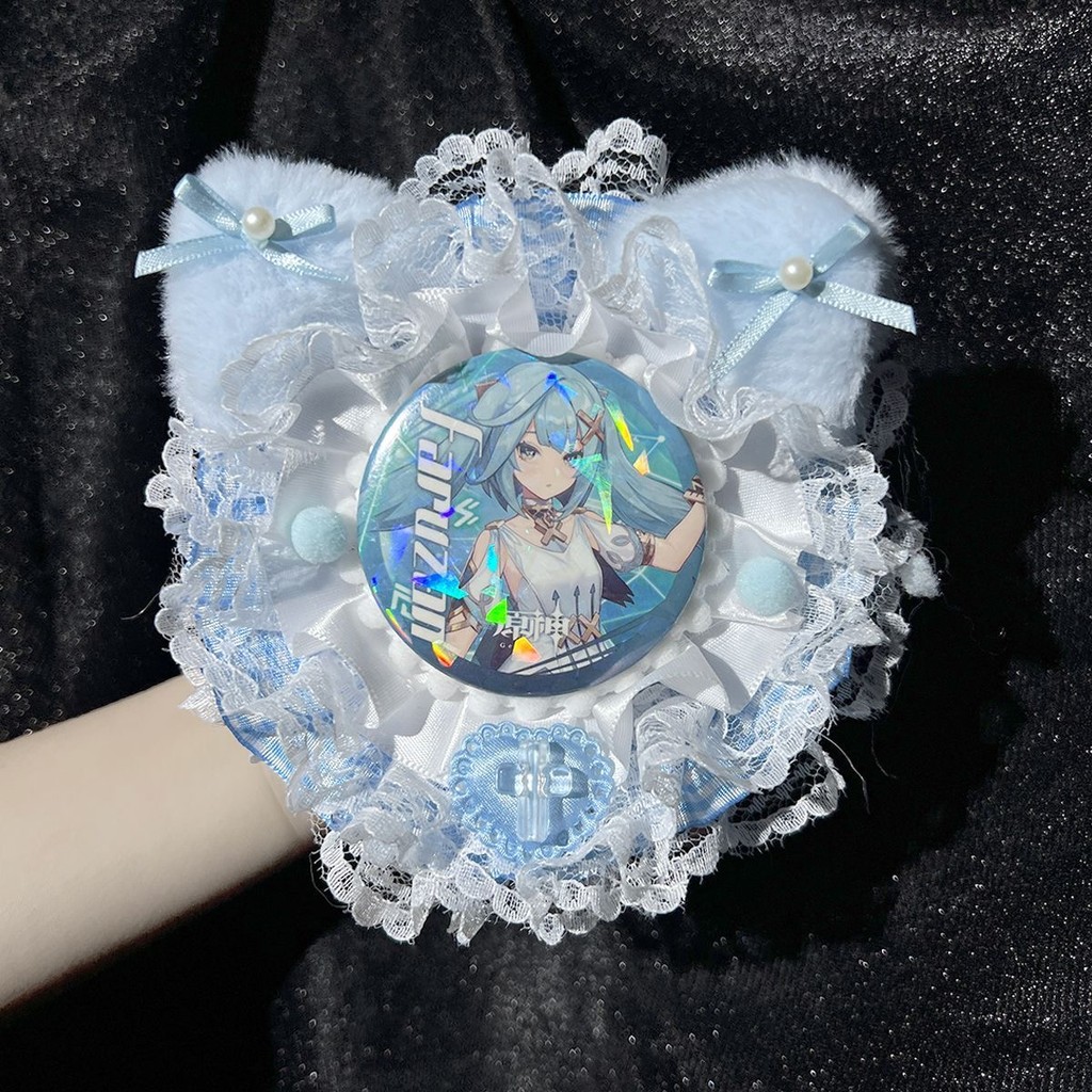 Cute Cat Ears Itabag Accessories Lace Ribbon Badge Holder Itabag Decoration fill Badge Holder