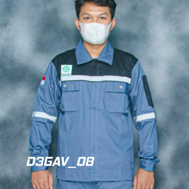 Wearpack Kerja,Baju Safety,Wearpack Safety Atasan Abu Kombinasi Hitam