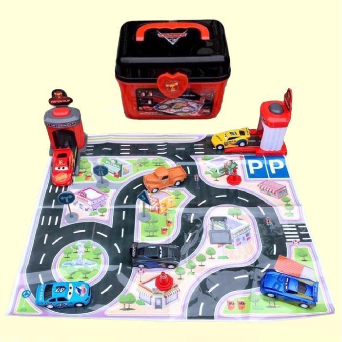 Terlaris Mainan anak PLAYSET BOX CARS PLAYMAT