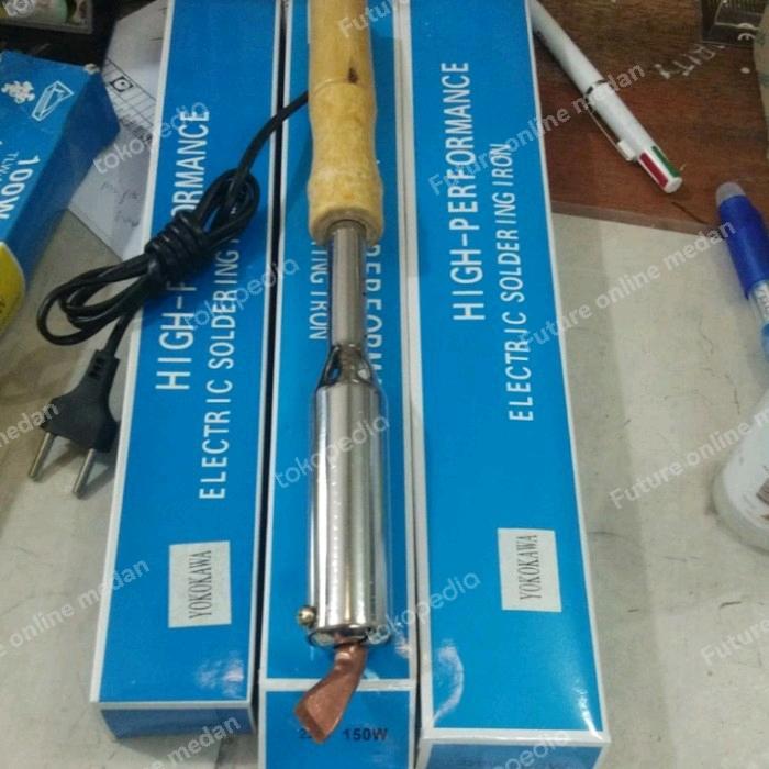 Solder Listrik Watt Besar Gagang Kayu Kepala Atas Tembaga Model Kampak