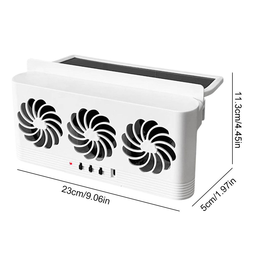 Solar Powered Car Exhaust Fan Peculiar Smell Car Radiator Cooling Fan USB Powered Auto Ventilation