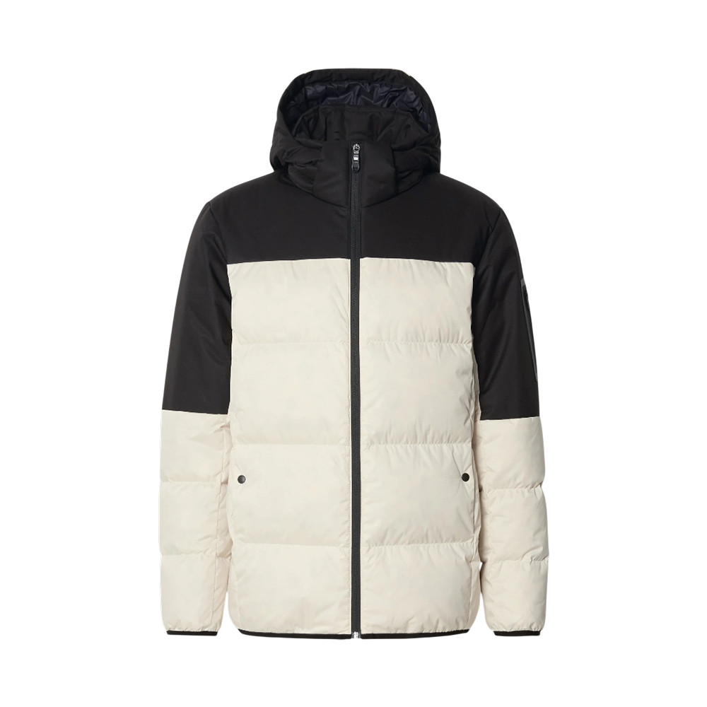 OW_Block-X Water-Repellent Jacket with Down Filling and Detachable Hood Open White