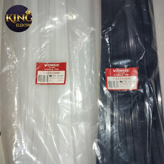 KABEL TIES CABLE PENGIKAT VORGE 7.6 X 450 MM 7,6 X 45 CM 45CM 450MM 7.6X450 7,6X450 ASLI