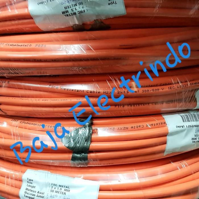 Kabel Tahan Api Frc 2X1,5Mm @50M Fire Resistant Cable 2X1,5 Mm Metal Kabel Frc 2X1.5 2X1.5Mm