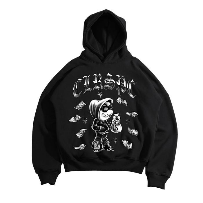 Hoodie Boxy Oversize Colourspace - Grayscale - Black