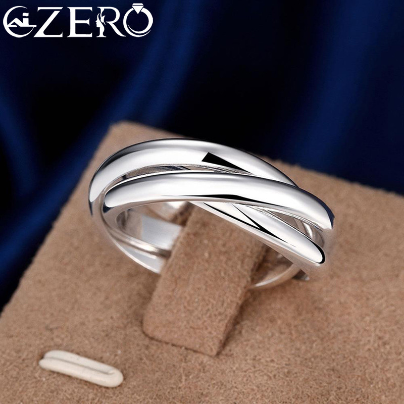 925 Sterling Silver Three Round Woman Rings Fine Jewelry Wholesale Trending Products Offers With
