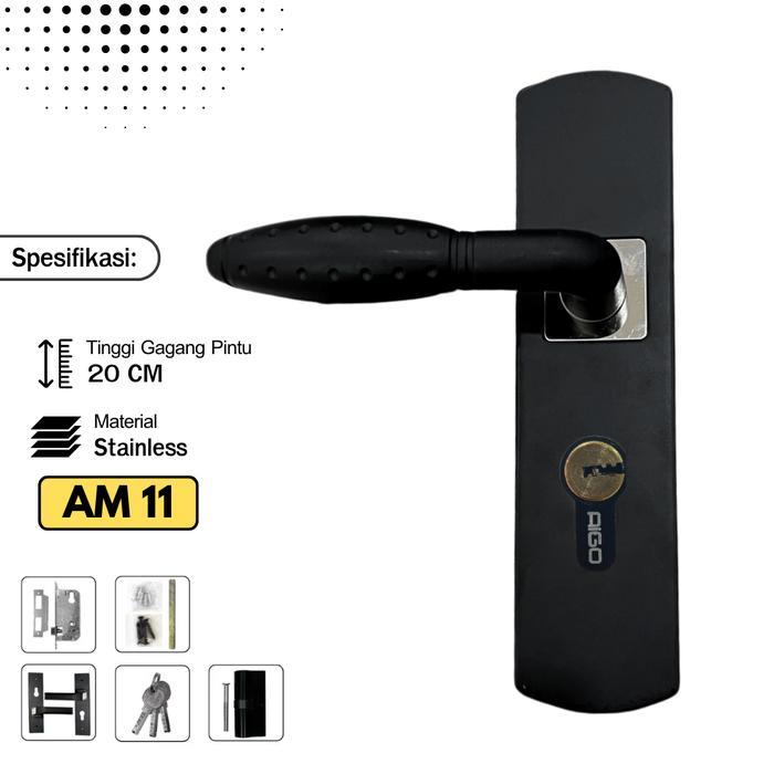 Handle Set Kunci Pintu/Gagang Kunci Pintu / Handle Pintu Komplit Ukuran Tanggung / Tanggung 20 cm