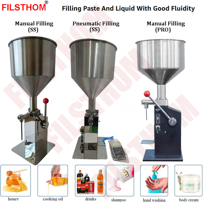 Manual Pneumatic Filling Machine For Jar Bottle Pouch Liquid Paste Beverage Juice Toothpaste Lotion