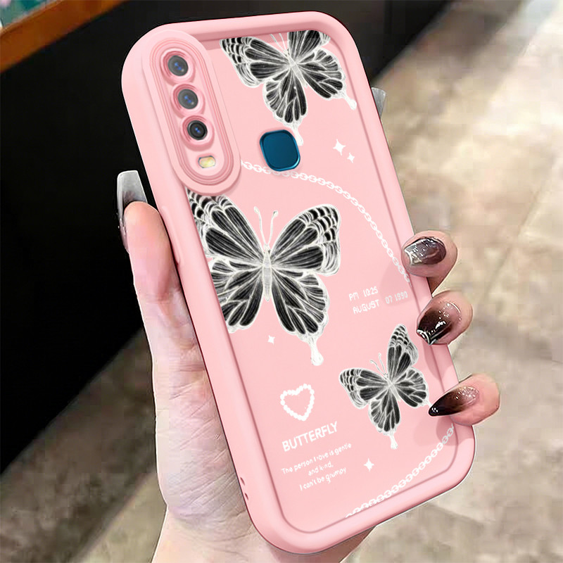 Casing Hp untuk VIVO Y12 Y12i Y15 Y17 Y3 Y3s Case Rantai Kupu-kupu Kasing silikon Cesing Softcase An