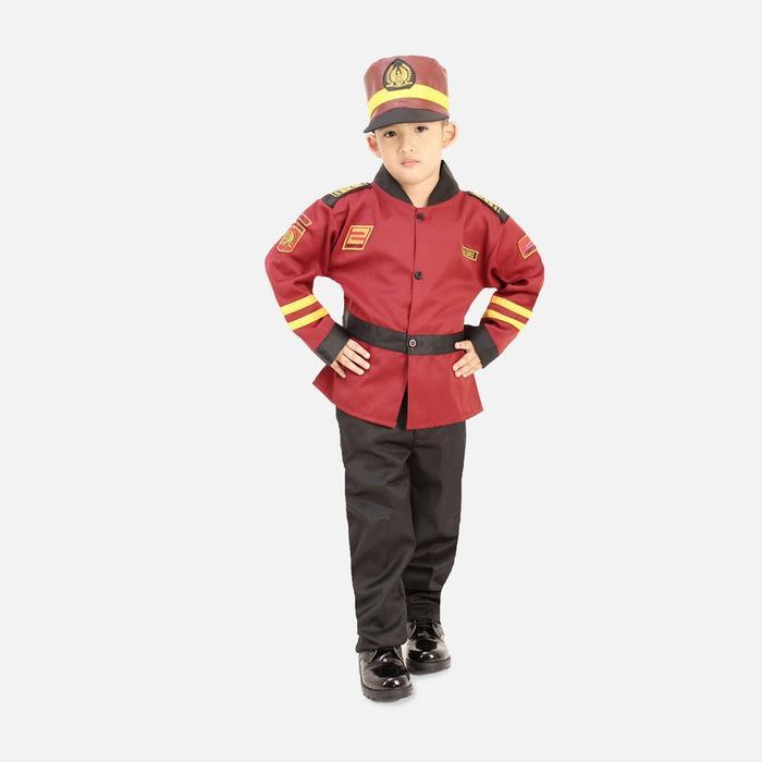 kostum profesi masinis anak baju masinis merah anak pakaian masinis cilik