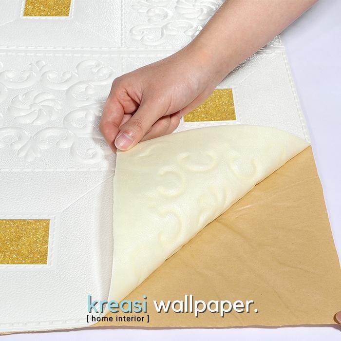 "New" Wallpaper Dinding 3D Foam Batik Klasik Sticker Plafon 70x70 cm