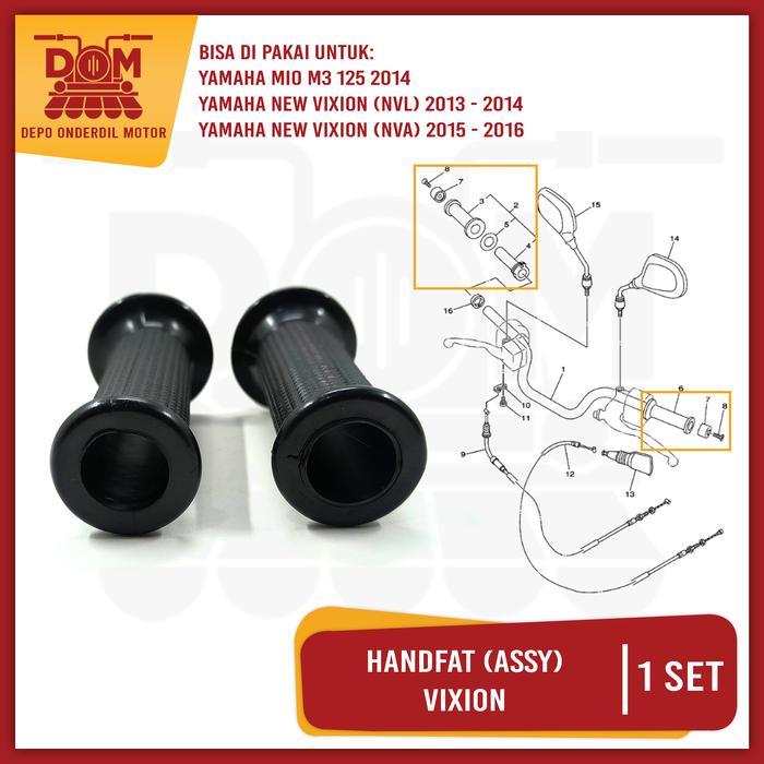 Sale Handfat Assy Vixion (Psp) Hanfat Handgrip Karet Pipa Gas Motor Motorcycle Yamaha Vixion Old