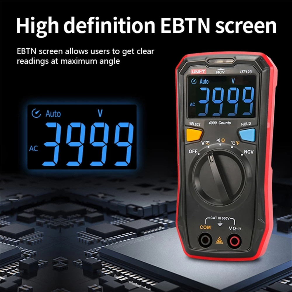 UNI-T UT123 Mini Digital Multimeter;AC DC Voltage meter;Resistance(Ohm) Temperatue