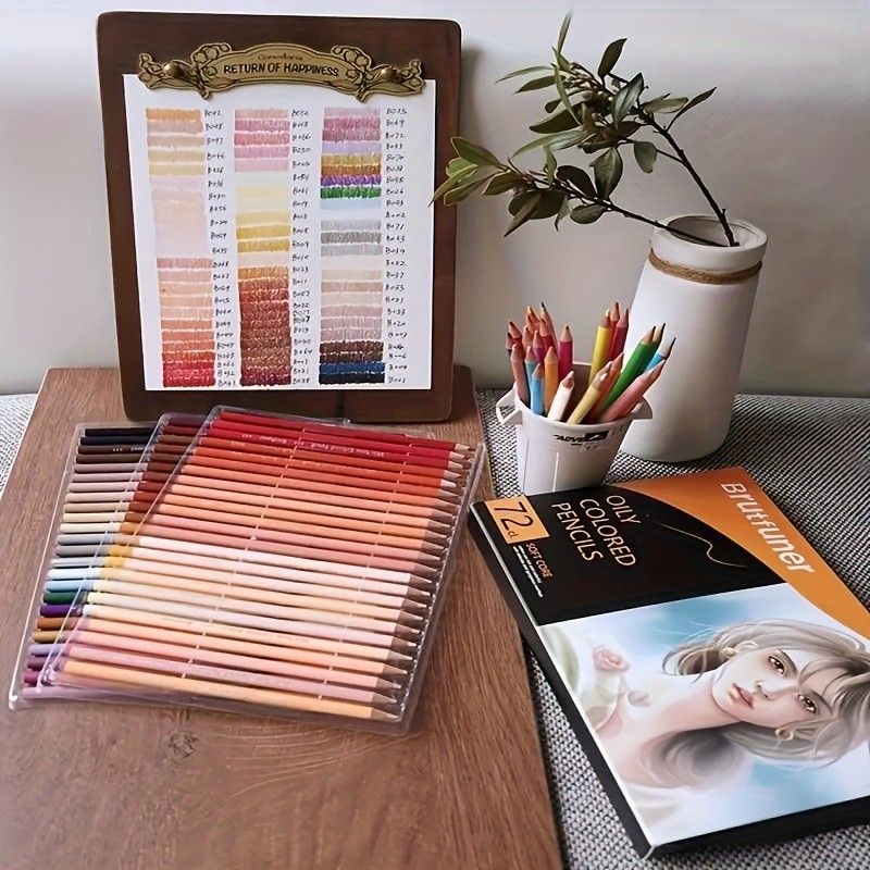 Brutfuner 26/50/72pcs Skin Tone Colored Pencils Oil Based Sketching Drawing Pencil Set For Beginner