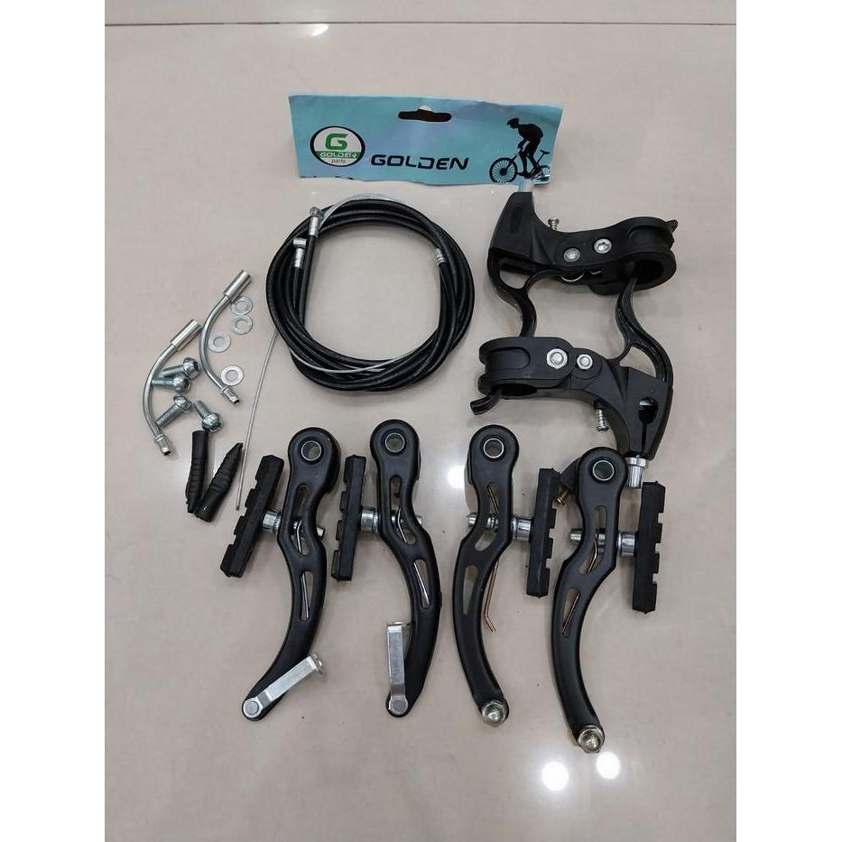 Fullset Rem Sepeda Rem V Brake 1 Set Golden Rem V Brake Sepeda #Gratisongkir