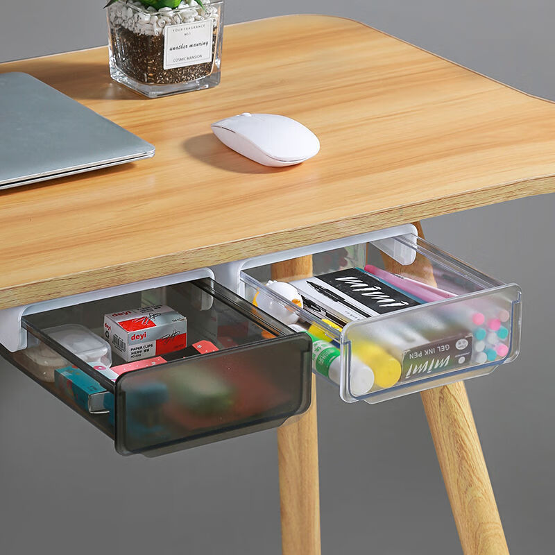 Invisible Storage Table Shelf Storage Box New Pull Out Storage Box Hanging Under Desk Drawer Large