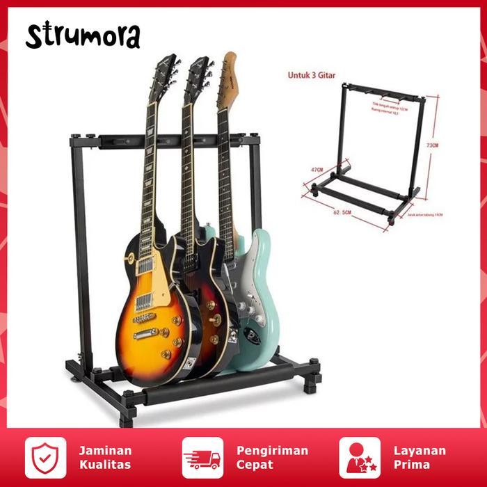Strumora Stand Rak Gitar - Rak Gitar Elektrik Akustik Stand Gitar 3/5/7 Pasti Promo
