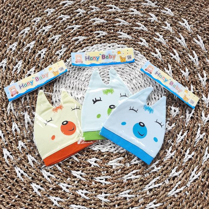 Topi Kupluk Bayi Baru Lahir Cewek Cowok Baru Lahir Isi 3 Pcs Lucu Bahan Kaos Lembut Redy Stok