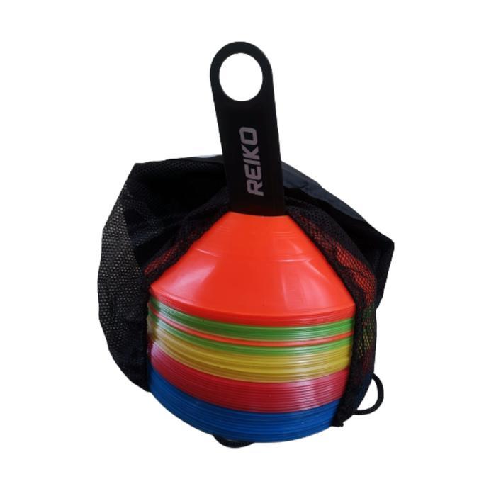 Cone Cones Kun Bulat Reiko Penanda Bola Sepakbola Futsal Lari Sepeda Sepatu Roda 50Pcs Warna Warni
