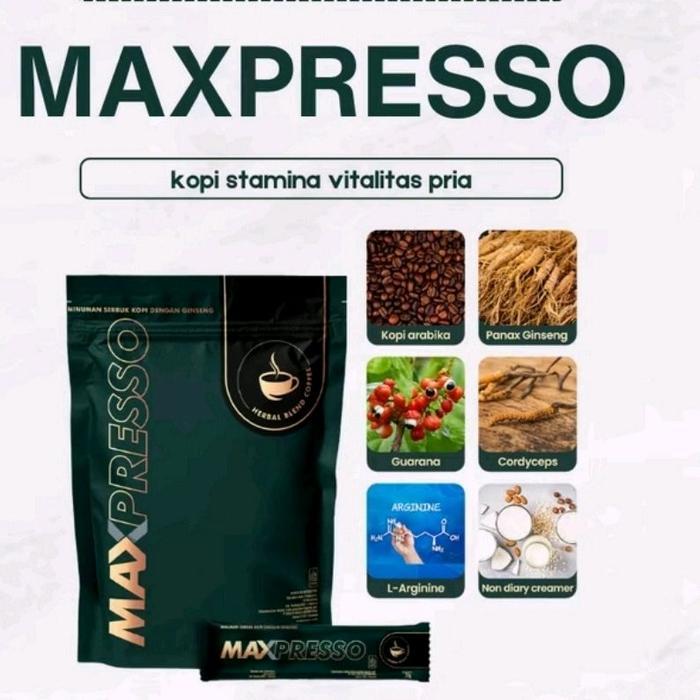MAXPRESSO KOPI DENGAN KOMBINASI HERBAL UNTUK MENINGKATKAN STAMINA PRIA Coffee