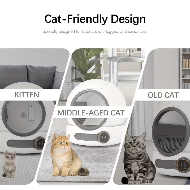 Self Cleaning Cat Litter Box Automatic Smart Cats Litter Box Fully Enclosed APP Control Pet Toilet
