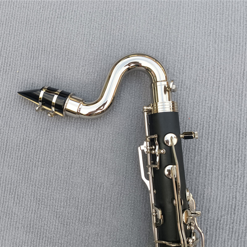 TOP Bass Clarinet Professional Bb Clarinet Drop B Tuning Black Tube Clarinet Silvering Keys klarnet