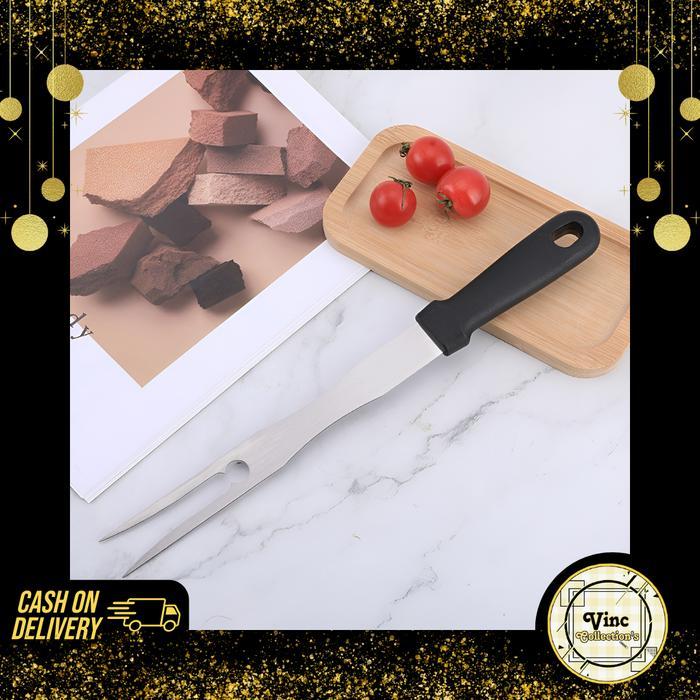 Garpu Daging Barbeque Tusuk Daging Garpu Jumbo Stainless Handle Plastik / Garpu Daging Steak