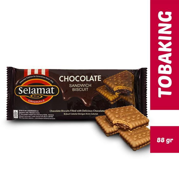 "New" Selamat Biscuit Chocolate 88gr Slamat Sandwich coklat biskuit selamat