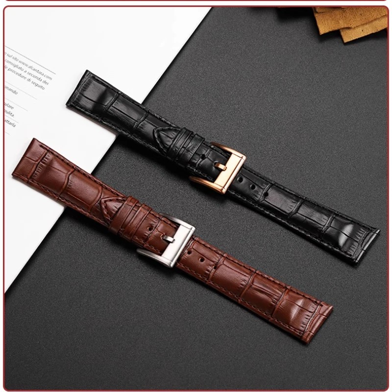 21mm Cowhide strap bracelet for Hamilton VENTURA series H24515551 H24515591 diagonal leather watch
