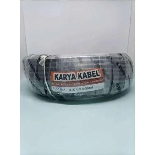 Kabel Nyyhy Karya 2X1.5 2 X 1,5 50Mtr Kabel Listrik Serabut Hitam
