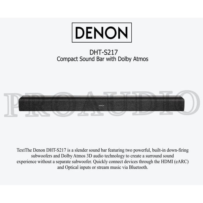 Denon DHT-S217 / DHTS 217 / DHT S217 Soundbar Dolby Atmos with HD eARC