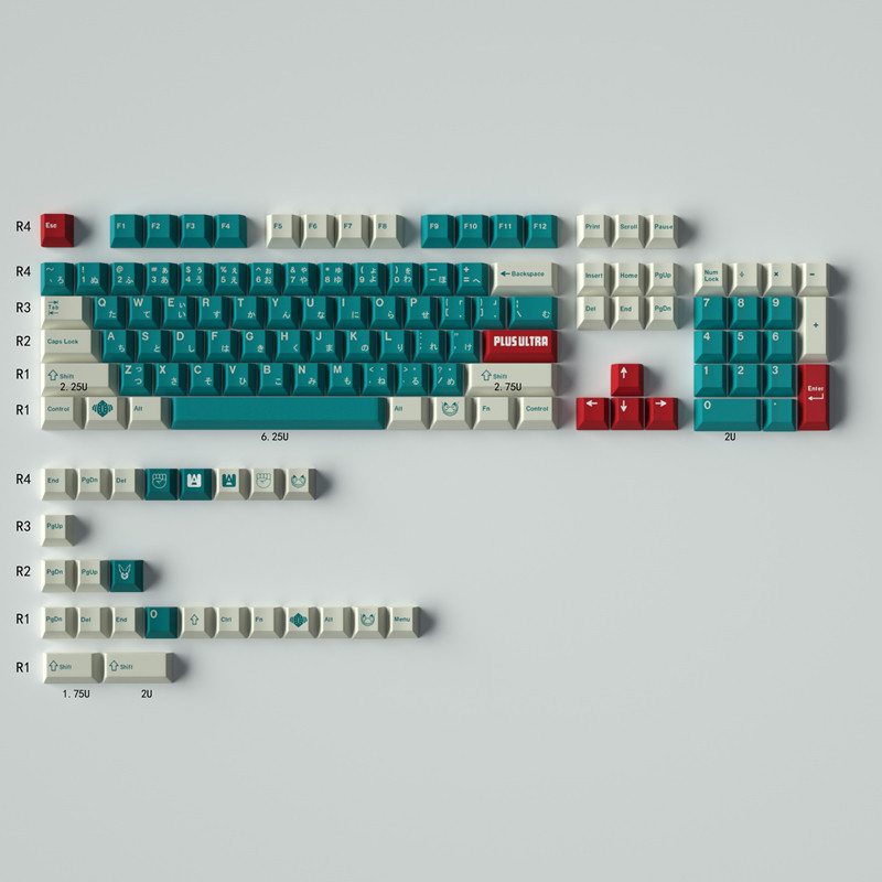 GMK Deku Large Set Cherry Profile PBT Keycap DYE-SUB Japanese Custom Personality Keycaps For